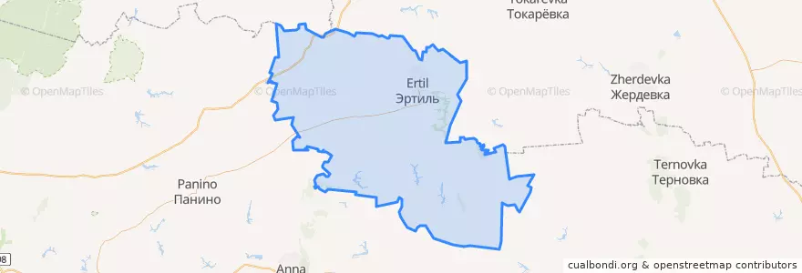 Mapa de ubicacion de Эртильский район.