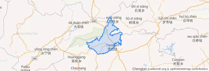 Mapa de ubicacion de 潭山镇.