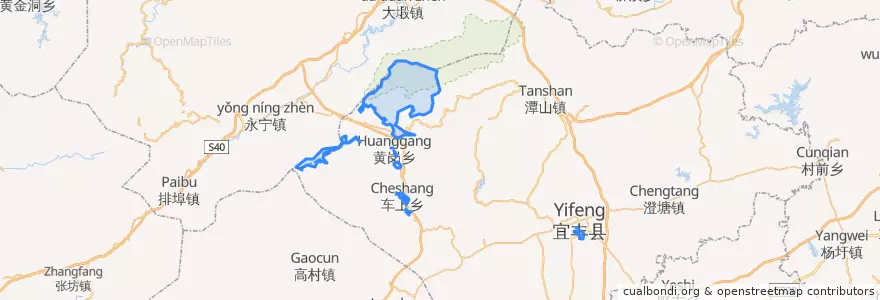 Mapa de ubicacion de 石花尖垦殖场.