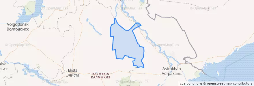 Mapa de ubicacion de Юстинский район.