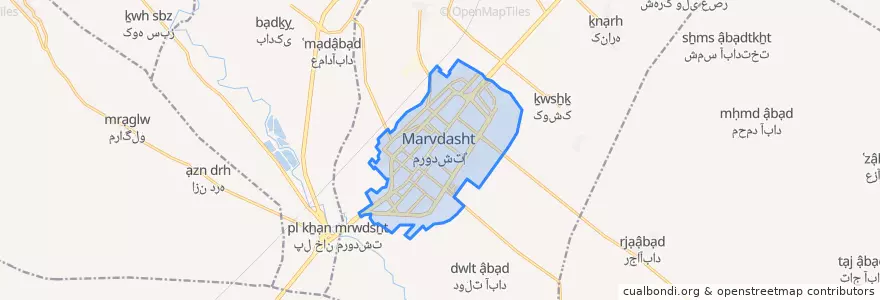 Mapa de ubicacion de مرودشت.