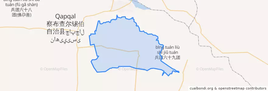 Mapa de ubicacion de 扎库齐牛录乡.