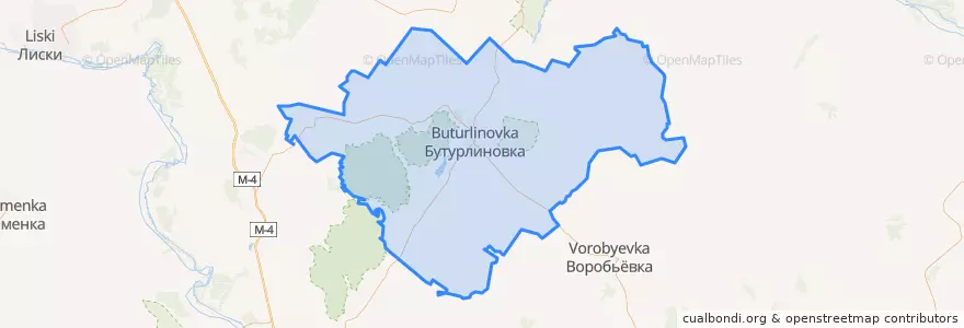 Mapa de ubicacion de Бутурлиновский район.