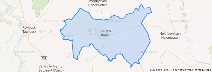 Mapa de ubicacion de Калачеевский район.