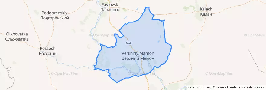 Mapa de ubicacion de Верхнемамонский район.