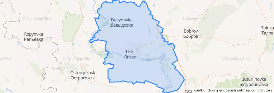 Mapa de ubicacion de Лискинский район.
