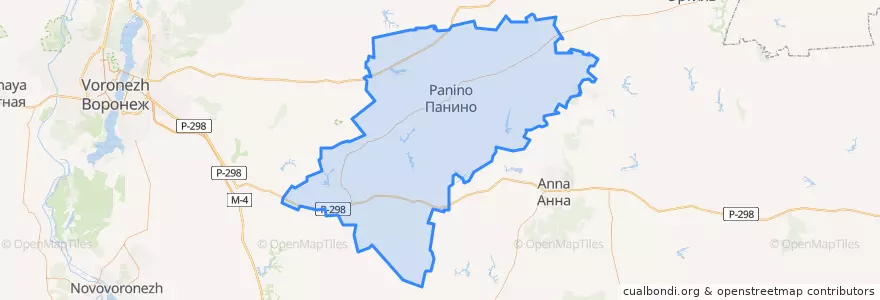 Mapa de ubicacion de Панинский район.