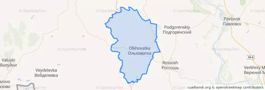 Mapa de ubicacion de Ольховатский район.