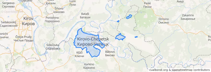 Mapa de ubicacion de городской округ Кирово-Чепецк.