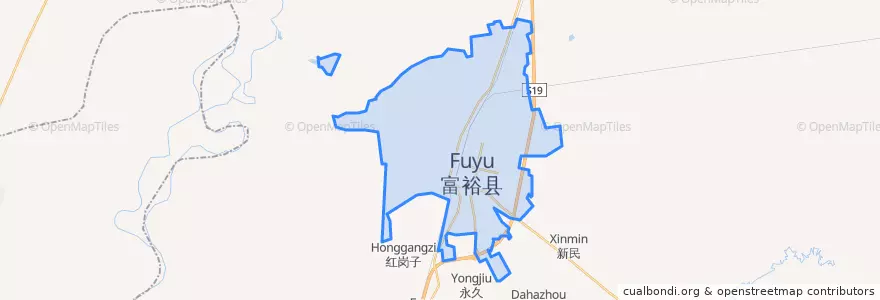 Mapa de ubicacion de Fuyu.