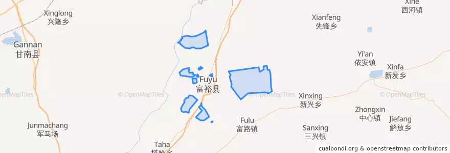 Mapa de ubicacion de 富裕牧场.