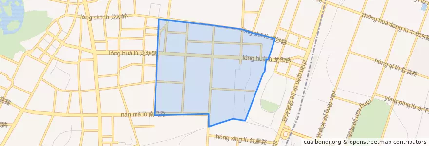 Mapa de ubicacion de Longhua Subdistrict.