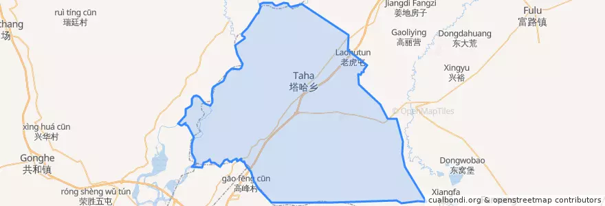 Mapa de ubicacion de 塔哈镇.