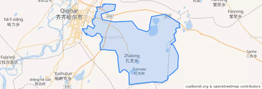 Mapa de ubicacion de Zhalong.