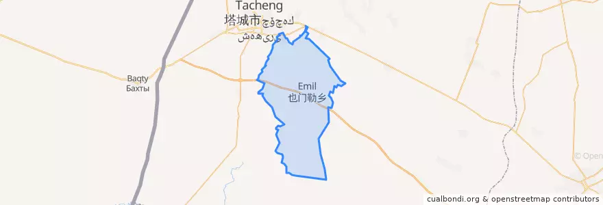 Mapa de ubicacion de 也门勒乡.