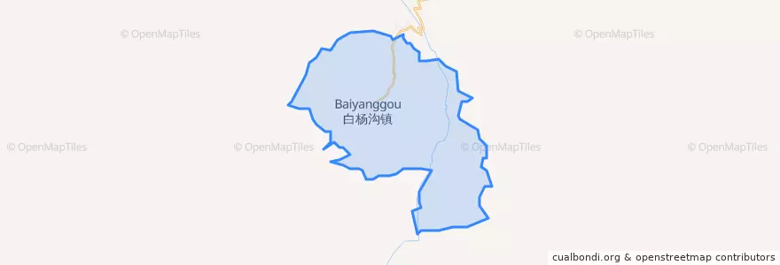 Mapa de ubicacion de 白杨沟镇.