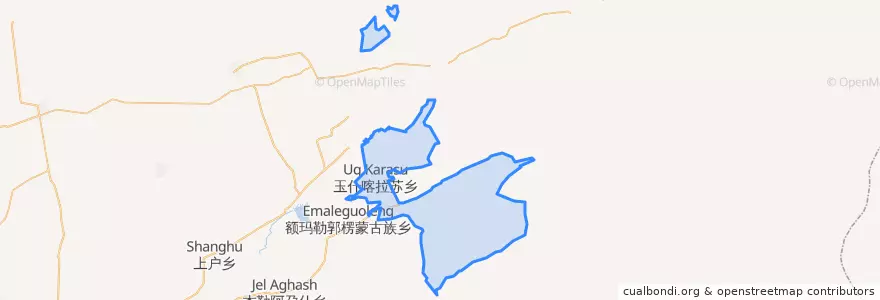Mapa de ubicacion de 玉什喀拉苏镇.
