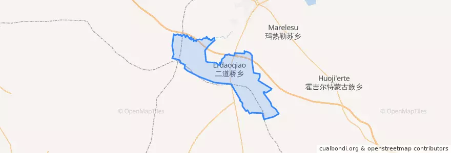 Mapa de ubicacion de 二道桥乡.