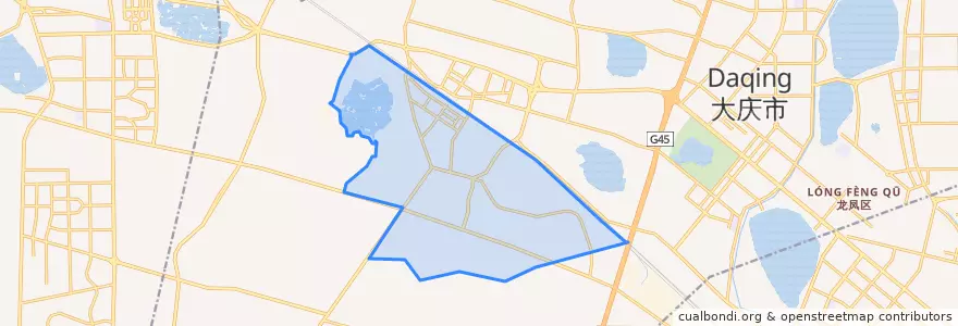 Mapa de ubicacion de 萨尔图街道办事处.