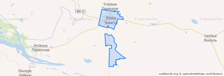 Mapa de ubicacion de городской округ Элиста.