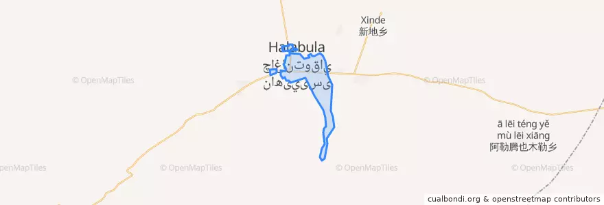 Mapa de ubicacion de 哈拉布拉镇.