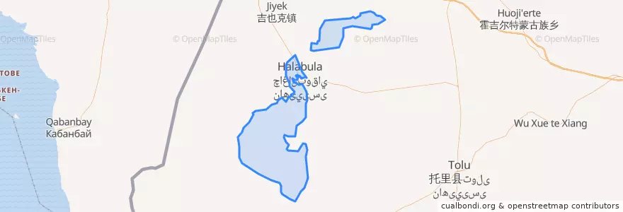 Mapa de ubicacion de 哈拉布拉乡.