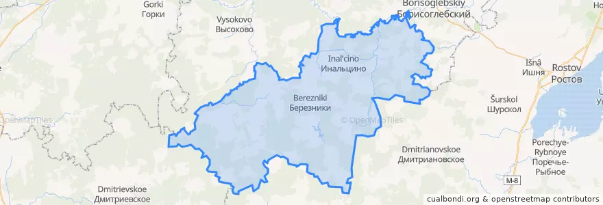 Mapa de ubicacion de Инальцинское сельское поселение.