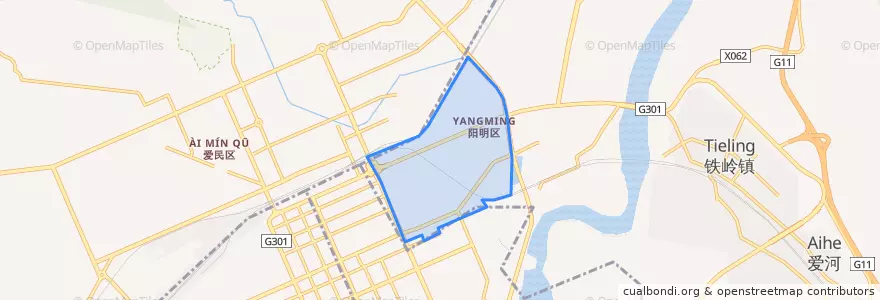 Mapa de ubicacion de Yangming Subdistrict.