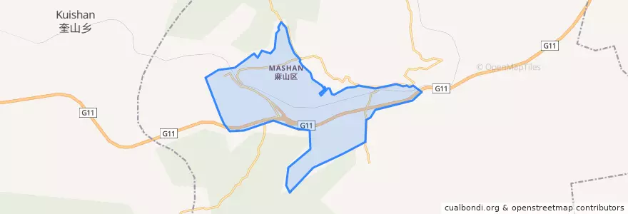 Mapa de ubicacion de Mashan Subdistrict.