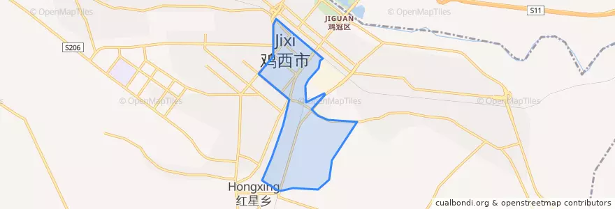 Mapa de ubicacion de Xiangyang Subdistrict.