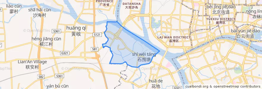 Mapa de ubicacion de 石围塘街道.