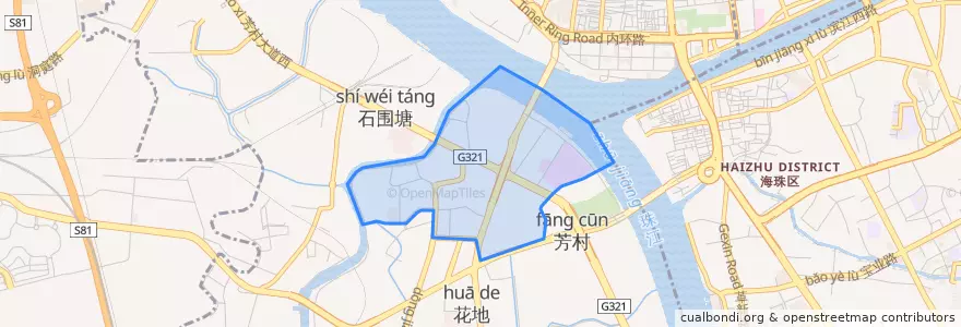 Mapa de ubicacion de 花地街道.