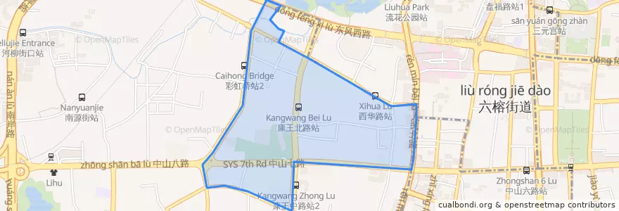 Mapa de ubicacion de 金花街道.