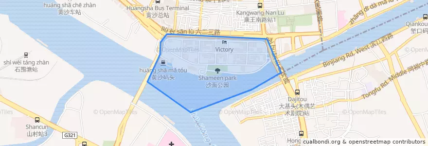 Mapa de ubicacion de 沙面街道.