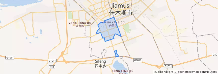 Mapa de ubicacion de Xinangang Subdistrict.