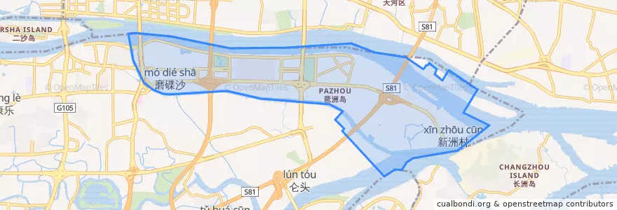 Mapa de ubicacion de 琶洲街道.