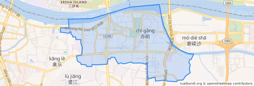 Mapa de ubicacion de 赤岗街道.