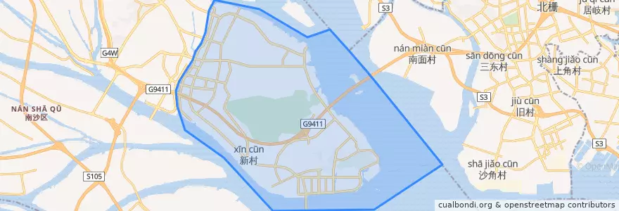 Mapa de ubicacion de 南沙街道.