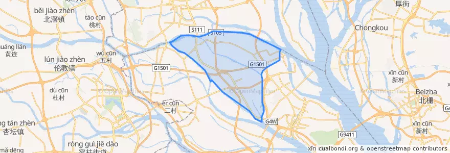 Mapa de ubicacion de 东涌镇.