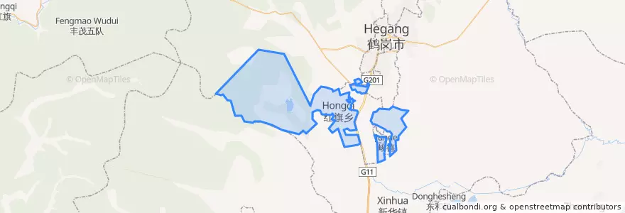 Mapa de ubicacion de 红旗镇.