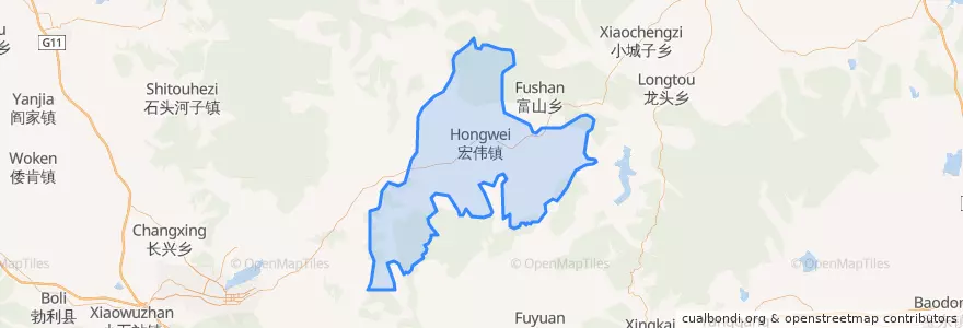Mapa de ubicacion de 宏伟镇.