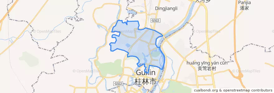 Mapa de ubicacion de 叠彩街道.