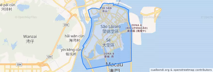 Mapa de ubicacion de Macao.