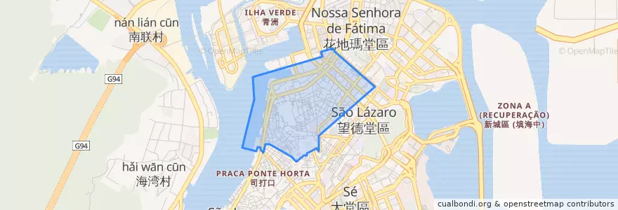 Mapa de ubicacion de 花王堂區 Santo António.
