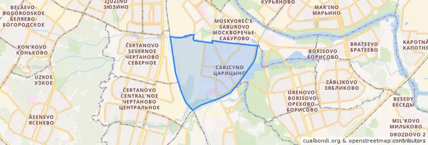Mapa de ubicacion de Tsaritsyno District.