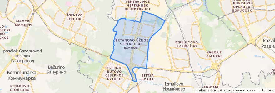 Mapa de ubicacion de район Чертаново Южное.