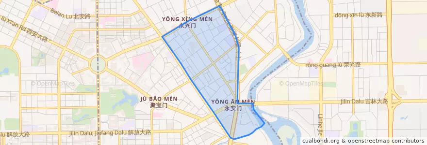 Mapa de ubicacion de Quan'an Subdistrict.