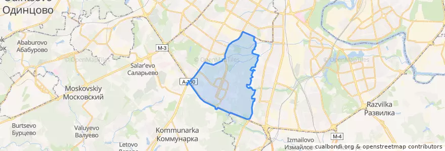 Mapa de ubicacion de район Ясенево.