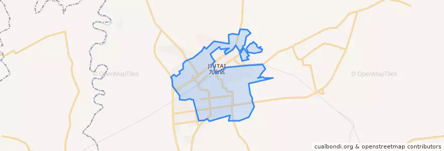 Mapa de ubicacion de Jiujtai Subdistrict.