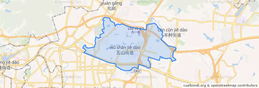 Mapa de ubicacion de 五山街道.
